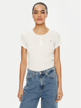 Tommy Jeans Tommy Jeans T-Shirt DW0DW19502 Biały Slim Fit
