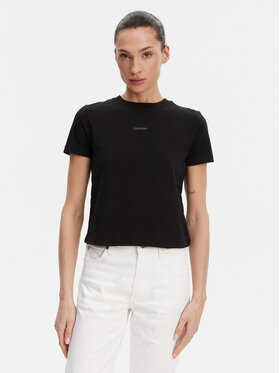 Calvin Klein Jeans Calvin Klein Jeans Tričko Placed Institutional J20J225524 Čierna Slim Fit