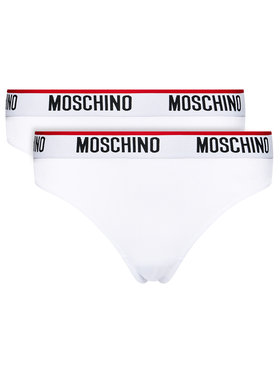MOSCHINO Underwear & Swim 2 pāru brazīliešu biksīšu komplekts ZUA4745 9003 Balts