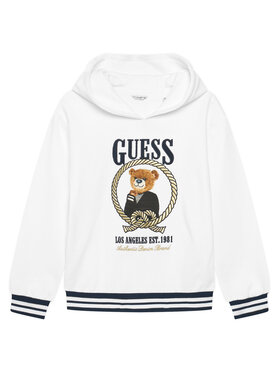 Guess Guess Džemperis ar kapuci J6RQ05 KAD74 Balts Regular Fit