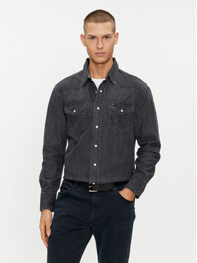 Wrangler Wrangler Koszula jeansowa 112350571 Czarny Regular Fit