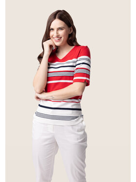 QUIOSQUE QUIOSQUE Bluzka RIBBED BLOUSE Czerwony Regular Fit
