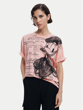 Desigual Desigual Tričko Donald 25SWTKAH Ružová Loose Fit