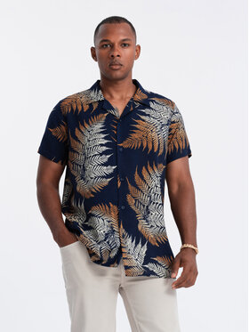 Ombre Ombre Koszula OM-SHPS-0113 Niebieski Regular Fit