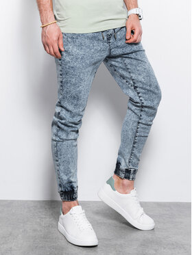 Ombre Ombre Jeansy P1027 Modrá Jogger Fit