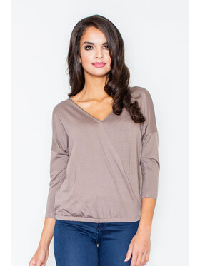 FIGL FIGL Bluzka M278 Brązowy Regular Fit