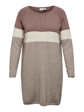 ONLY Carmakoma ONLY Carmakoma Kootud kleit 15183362 Beež Regular Fit