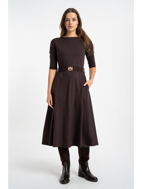 CLICK CLICK Sukienka dzianinowa 60-6046 Brązowy Regular Fit