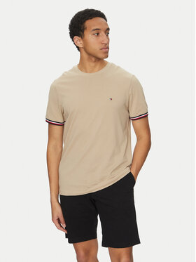 Tommy Hilfiger Tommy Hilfiger Tričko Global Stripe MW0MW38630 Béžová Regular Fit