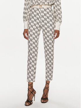 Elisabetta Franchi Elisabetta Franchi Medžiaginės kelnės PA-S14-41E2-V320 Écru Slim Fit
