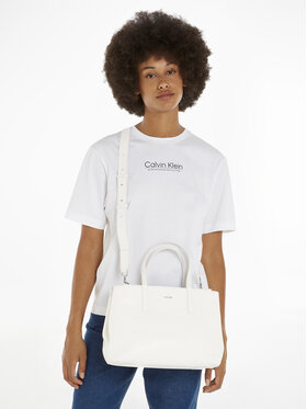 Calvin Klein Ročna Torba Ck Must Tote Md K60K611929 Bela