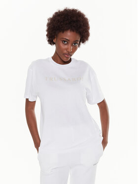 Trussardi Trussardi T-Shirt Lettering Print 56T00565 Weiß Regular Fit