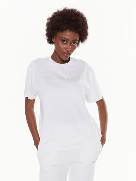 Trussardi Trussardi Tričko Lettering Print 56T00565 Biela Regular Fit