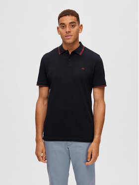 Selected Homme Selected Homme Поло 16087840 Чорний Regular Fit