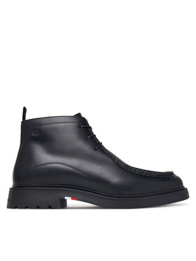 Tommy Hilfiger Tommy Hilfiger Kotníková obuv Corporate Casual Lth Moc Chukka FM0FM05987 Černá