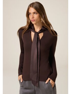 Oltre Oltre Blusa G072J004528N032 Marrone Slim Fit