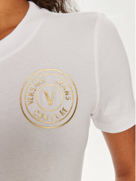 Versace Jeans Couture T-shirt 76HAHT02 Bijela Slim Fit