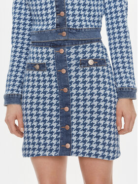 Guess Guess Mini sukňa Tweed W4RD93 D59L1 Modrá Regular Fit