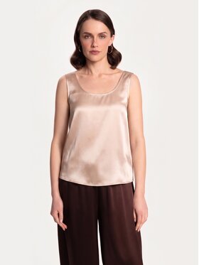 Cat&Cat Cat&Cat Top jedwabny basic Beżowy Regular Fit