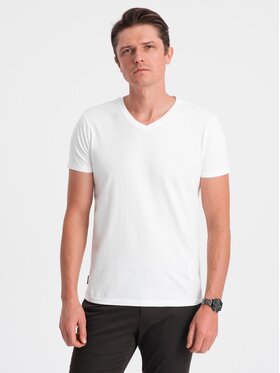 Ombre Ombre T-Shirt OM-TSBS-0145 Biały Classic Fit