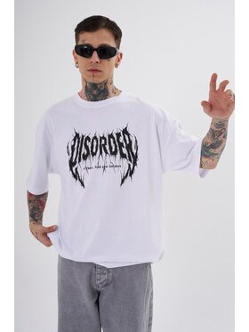 MyStars MyStars T-Shirt Koszulka Z Krótkim Rękawem Oversize Męska Biała Machinist Disorder XL Biały Oversize