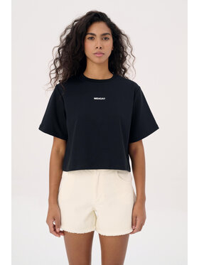 Misaga Misaga Bluzka DASR CROP Czarny Relaxed Fit