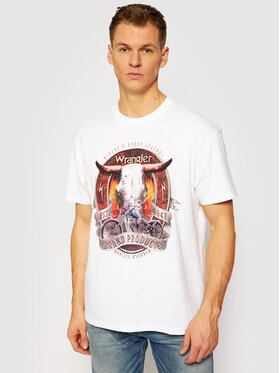 Wrangler Wrangler T-Shirt Bull W7ADGFXW1 112131330 Biały Vintage Fit