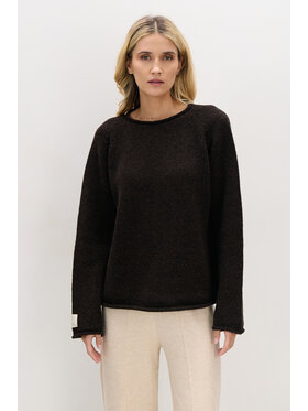 Fobya Fobya Sweter F2077 Brązowy Basic Fit