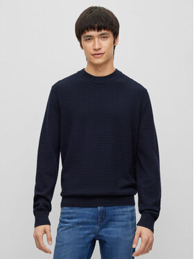 HUGO Hugo Džemper Stoppo 50492803 Tamnoplava Relaxed Fit