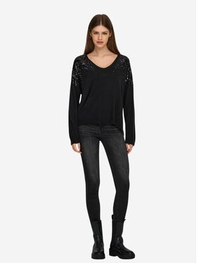 ONLY ONLY Maglione Onlstarry ls sequins boxy Nero Regular Fit