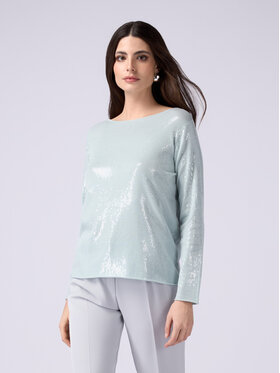 Oltre Oltre Kardigan M089J004815N015 Turkusowy Regular Fit