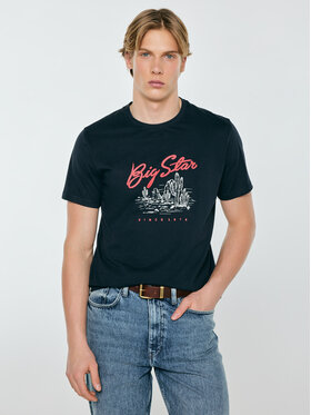 BIG STAR BIG STAR T-Shirt STERIR Granatowy Basic Fit