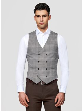 Pako Lorente Pako Lorente Kamizelka garniturowa P26SF-8X-017 Szary Slim Fit