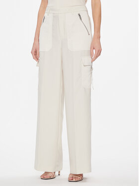 DKNY DKNY Medžiaginės kelnės P3JKNV51 Chaki Straight Leg