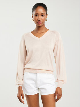 BIG STAR BIG STAR Sweter SIMONA Beżowy Basic Fit