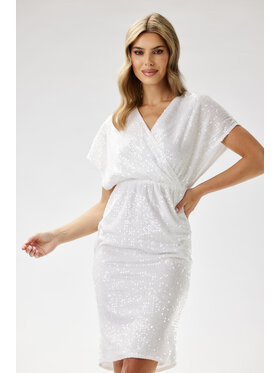 Awama Awama Sukienka A698 Biały Basic Fit