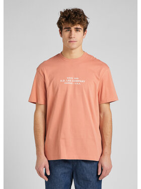 Lee Lee T-Shirt LOGO LOOSE TEE Pomarańczowy Regular Fit
