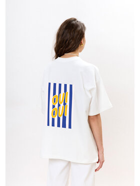 Mirons Mirons T-Shirt Print Biały Oversize