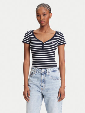 Tommy Jeans Tommy Jeans Marškinėliai Henley DW0DW20902 Tamsiai mėlyna Slim Fit