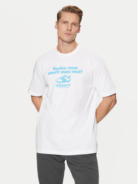 adidas adidas Tricou Graphic Tee JC8365 Alb Regular Fit