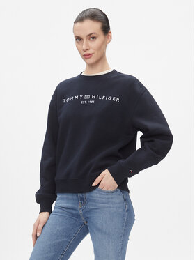 Tommy Hilfiger Tommy Hilfiger Majica dugih rukava Logo WW0WW39791 Plava Regular Fit