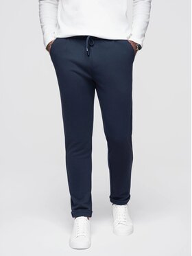Ombre Ombre Spodnie materiałowe OM-PACP-0283 Granatowy Regular Fit