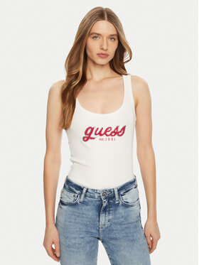 Guess Guess Top W5RP03 KA0H1 Biały Regular Fit