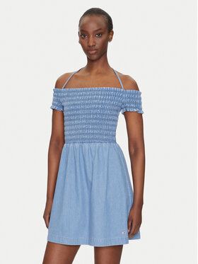 Tommy Jeans Tommy Jeans Sommerkleid DW0DW20677 Blau Regular Fit
