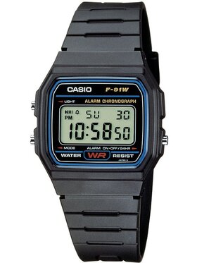 Casio Casio Zegarek F-91W-1YEF Czarny