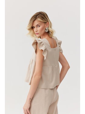 TOTU TOTU Top MELODY Beżowy Regular Fit