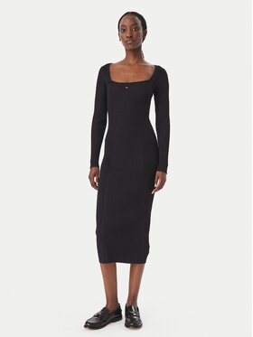Tommy Jeans Tommy Jeans Rochie tricotată DW0DW23329 Negru Slim Fit