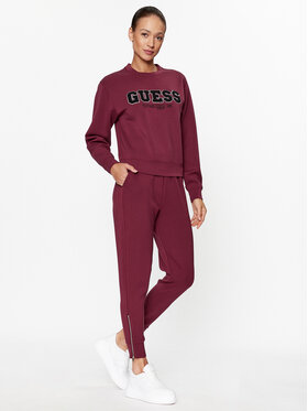 Guess Spodnji Del Trenirke W3BB50 KBYE2 Bordo Rdeča Slim Fit