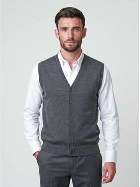 Willsoor Willsoor Kamizelka 71734/2 Szary Regular Fit