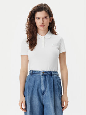 Tommy Jeans Tommy Jeans Polokošile Essential DW0DW20160 Bílá Slim Fit